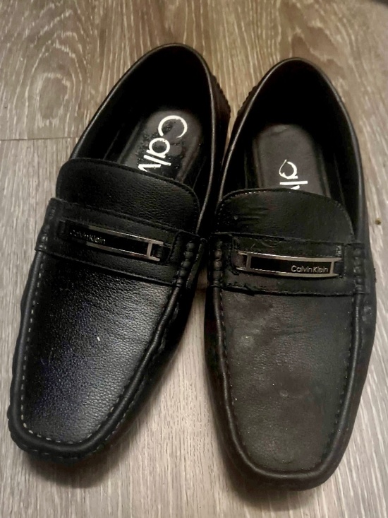 Calvin Klein Merv Men’s Loafers Slip-ons Black Leather Size 11